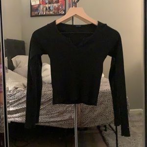 brandy melville ribbed black ashlyn long sleeve